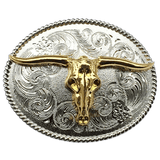 Longhorn Skull Belt Buckle
