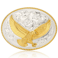 Silver and Gold Western Belt Buckle